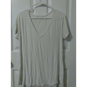 v neck white t shirt